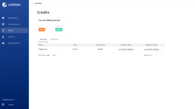 Callisto Billing Credits